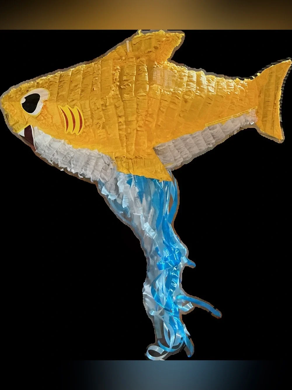 Shark Party Piñata - Yellow & White